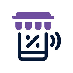 online shop dual tone icon. Sleek and modern vector icon for websites, mobile apps, marketing materials, and corporate design. Fully scalable and ready to use.