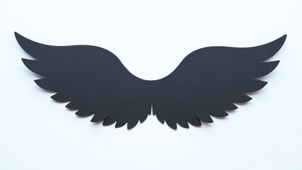 set black wings white background cardboard scissors