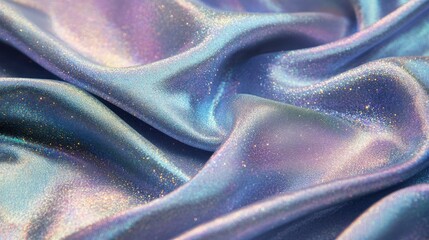 Ethereal celestial-inspired background with iridescent rainbow glitter texture and soft sky...