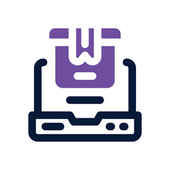 laptop dual tone icon. Sleek and modern vector icon for websites, mobile apps, marketing materials, and corporate design. Fully scalable and ready to use.