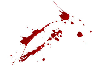 Blood drops and splatters. Illustration on transparent background