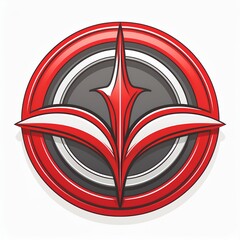 logo avec feuille rouge et pointue, base logo rond en ia