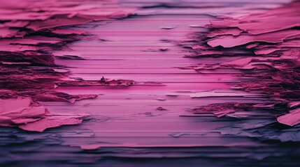 Abstract design featuring vibrant pink and purple glitches, creating a visually intriguing texture and depth across the canvas. 404 Day