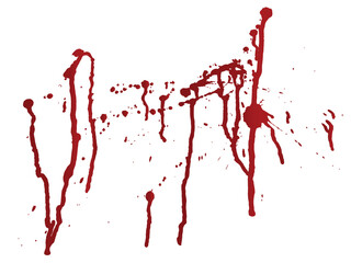 Blood drops and splatters. Vector illustration on white background