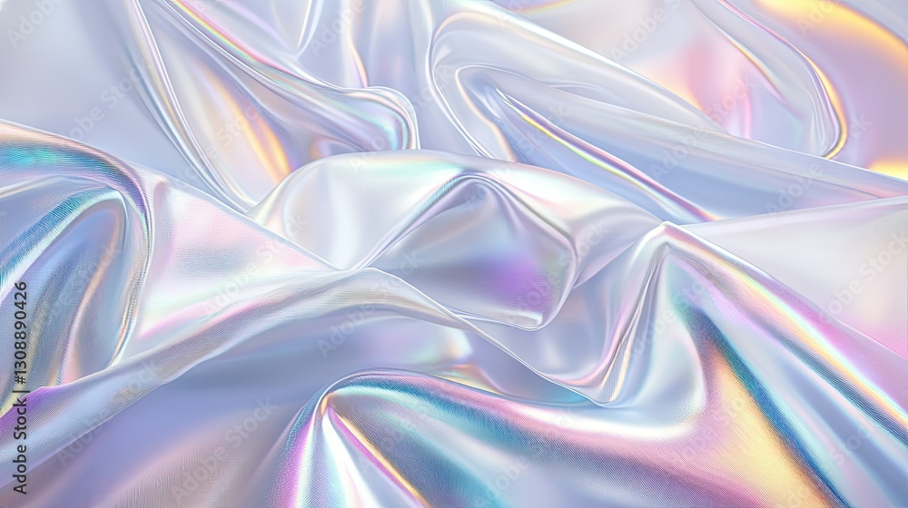 Poster light-reflecting holographic paper texture with sparkling rainbow glitter and a soft-focus abstract 