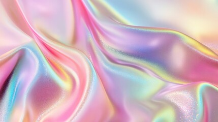 Obraz premium Luxurious holographic background with fine sparkling rainbow glitter and iridescent soft-focus light reflections.