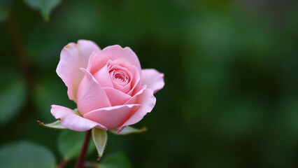 Vibrant Close-Up of a Delicate Pink Rose Bloom in Soft Focus