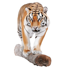 Naklejka premium Leaping Tiger, Transparent background 