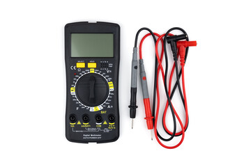 Digital multimeter isolated on white background
