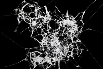 broken glass on a dark background