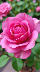 Vibrant Close-Up of a Delicate Pink Rose Bloom in Soft Focus