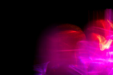 Neon blur glow. Color light overlay. Disco illumination.