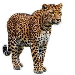 Fototapeta premium Majestic Wild Cat on White or Transparent Background, PNG format