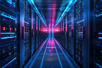 Big database server center office enhances high-speed transfers, driving progress and breakthrough innovations