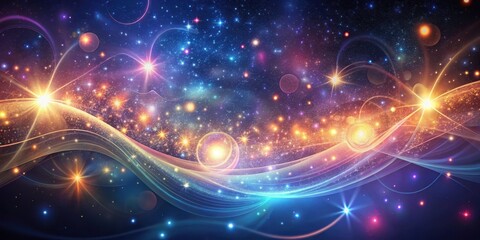 Fototapeta premium Gradient Looped Background with Swirling Abstract Shapes and Twinkling Lights