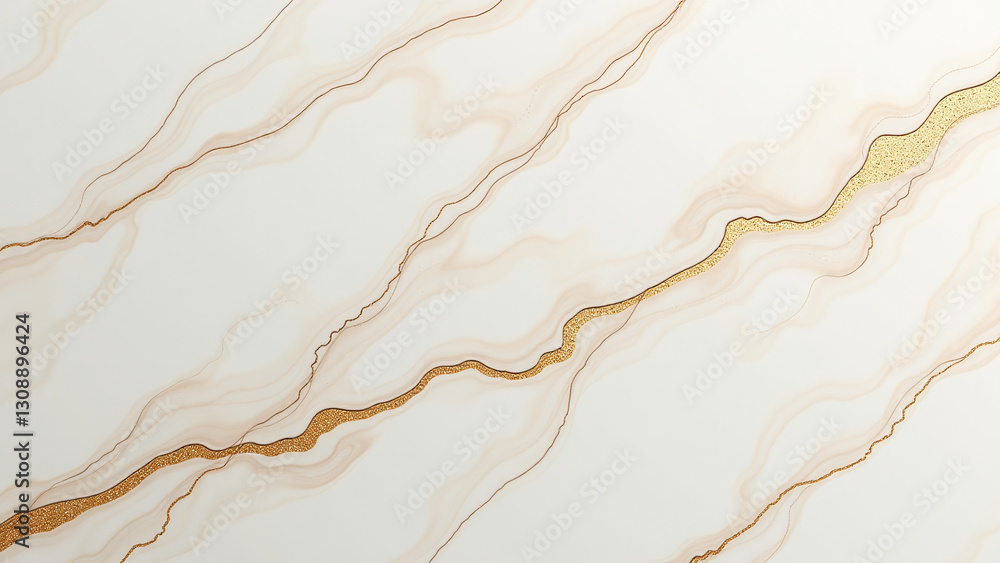Poster golden inserts beige marble create natural textured background generated artificial intelligence des