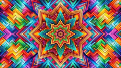 Vibrant geometric patterns on a colorful abstract background with bold shapes and mesmerizing textures, visual interest, abstract art