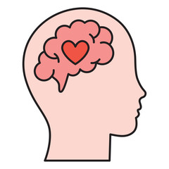 Heart Mind Love and Logical Thinking Brain Vector