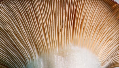Macro of sliced king oyster mushroom. Smooth, fibrous texture detail.  Gourmet, culinary ingredient.  Intricate fungal surface.

