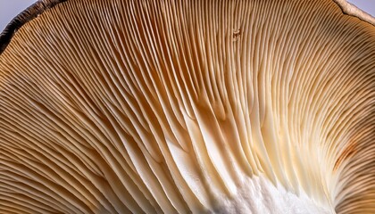 Macro of sliced king oyster mushroom. Smooth, fibrous texture detail.  Gourmet, culinary ingredient.  Intricate fungal surface.


