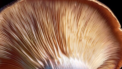 Macro of sliced king oyster mushroom. Smooth, fibrous texture detail.  Gourmet, culinary ingredient.  Intricate fungal surface.

