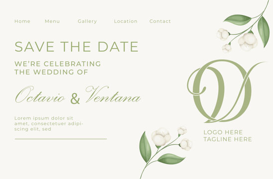 Wedding VO, OV Monogram logo Template