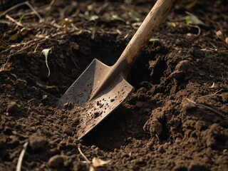 shovel and soil