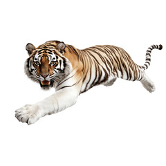 Obraz premium Leaping Tiger, Transparent background