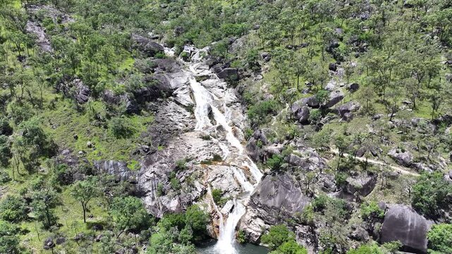 Aerial footage of Emerald Creek Falls Queensland Australia