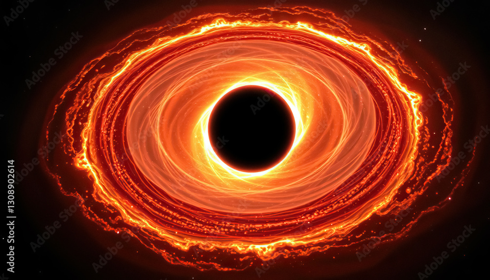 Aufkleber digital rendering of black hole surrounded by accretion disk of superheated matter