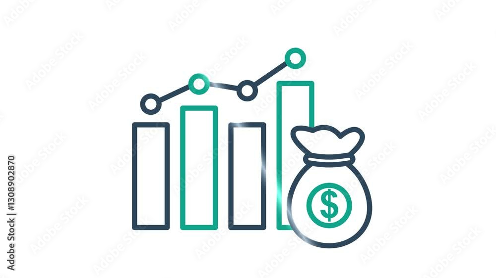 Poster cost animated icon. animated icon related to business, productivity. suitable for user interface, pr