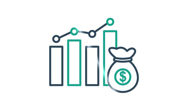 Cost animated icon. animated icon related to business, productivity. suitable for user interface, provide visual feedback and more. alpha channel