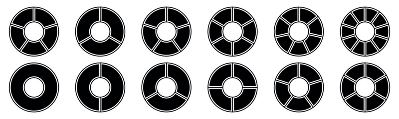Pie chart, Infographic element round shape. empty middle, simple flat design vector illustration. 