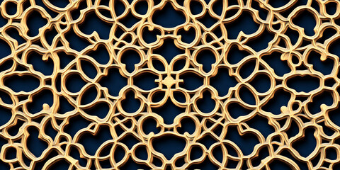 Seamless Mashrabiya Window Lattice Pattern with Ornamental Details for Architectural Screens, Tiles, or Fabric