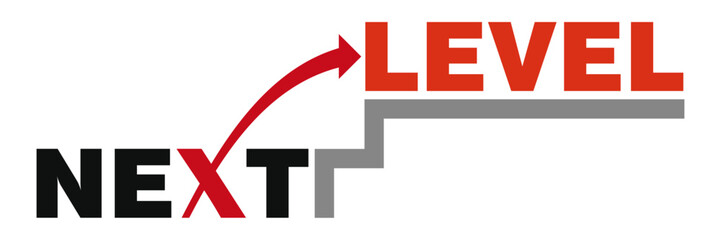 Next Level Success Concept with Arrow and Stairs