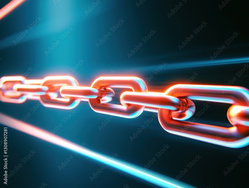 Aufkleber a chain with light penetrating through it symbolizing self-sovereign identity and blockchain innovat