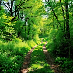 Fototapeta premium Ardennes Countryside Trail, Belgium - Scenic Pathway
