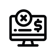 cancel line icon. Clean and minimalist vector icon for websites, mobile apps, presentations, and logos. Fully scalable and customizable for any project.