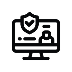 secure line icon. Clean and minimalist vector icon for websites, mobile apps, presentations, and logos. Fully scalable and customizable for any project.