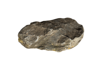 Stone isolated on white background, Brown Sea pebble with texture surface ,Top view Rock sea from beach, Single Cobblestone.Element Concept for Zen,Spa,Cosmetic Advertising