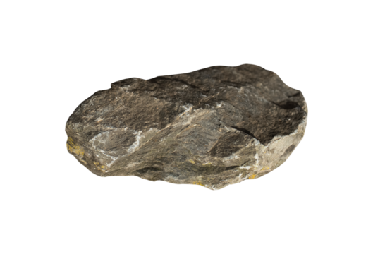 Stone isolated on white background, Brown Sea pebble with texture surface ,Top view Rock sea from beach, Single Cobblestone.Element Concept for Zen,Spa,Cosmetic Advertising
