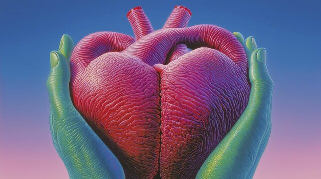 An artistic representation of the cardiovascular system with flowing lines and heart motifs, emphasizing movement and life.