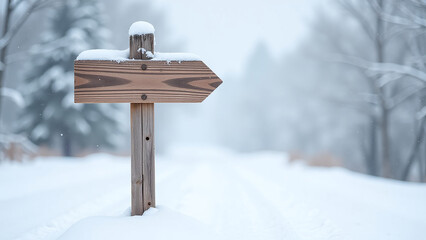 Naklejka premium snowy wooden signposts white background set help visibility rural roads winter weather