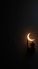 Fototapeta premium Laylat al-Qadr Ramadan Kareem Minimalist Islamic Night Mockup