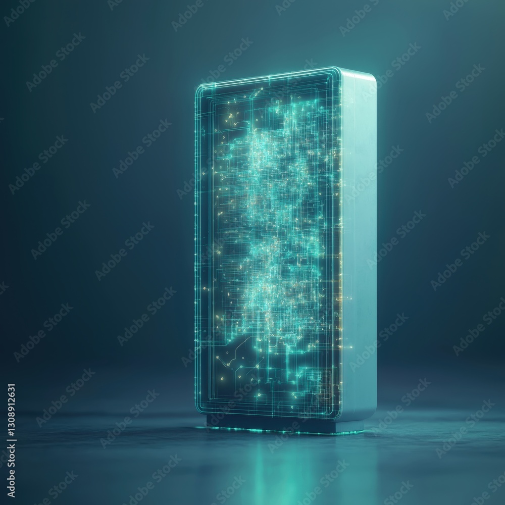 Poster a computer monitor with a green screen and a blue border