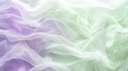Obraz premium Soft lavender and pale green clouds, delicate and dreamy with smooth flowing patterns and subtle highlights