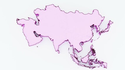 Explore this 3D Asia continent map, designed with precision and detail. Perfect for geography projects, educational materials, business presentations, travel visuals, global trade, and cartography-bas