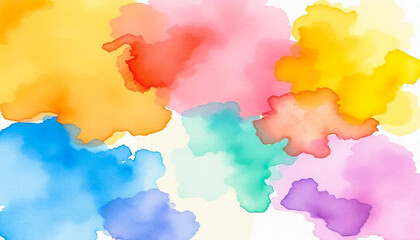 Colorful abstract watercolor painting with artistic brush strokes and textured splashes