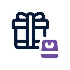 gift box dual tone icon. Sleek and modern vector icon for websites, mobile apps, marketing materials, and corporate design. Fully scalable and ready to use.