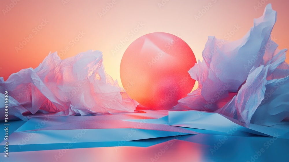 Poster a red egg perched atop a stack of papers, offering a pop of color in a mundane setting